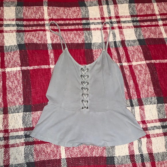 Olive cropped ruffled tank - Picture 1 of 4